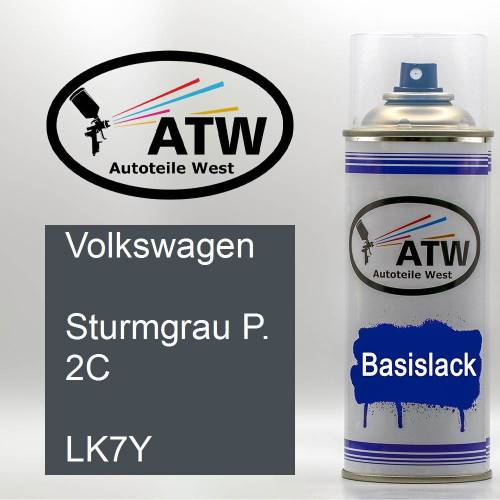 Volkswagen, Sturmgrau P. 2C, LK7Y: 400ml Sprühdose, von ATW Autoteile West.